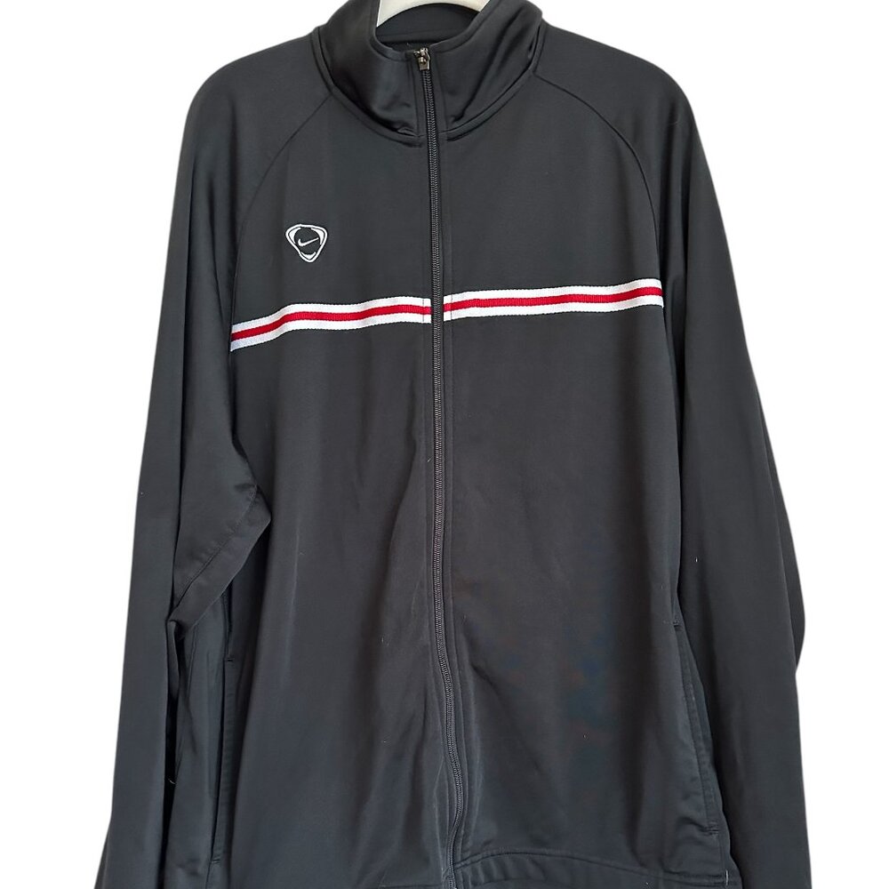 Nike full zip black and red jacket side pockets Mens L